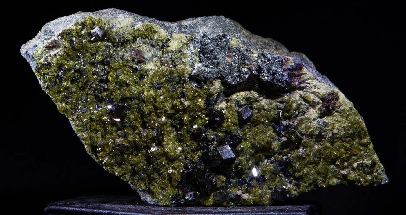 Garnet With Green Diopside, Andradite, Mica & Epidote On Matrix 1.4 lb 3x4.5in 008