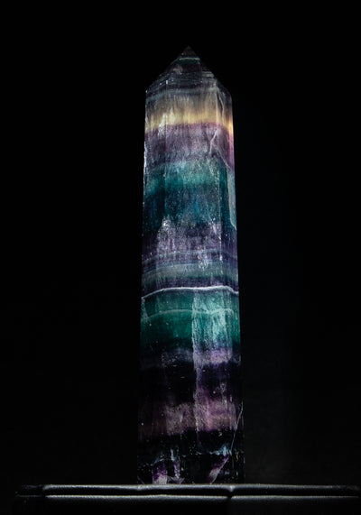 050 Rainbow Fluorite Obelisk 212 g 4x1in