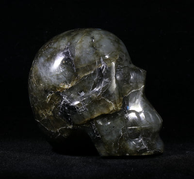 1205 Labradorite Skull 275g 2.5in x 2.5in