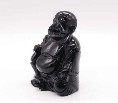 1237 Black Obsidian Buddha 224g 3in x 2.5in