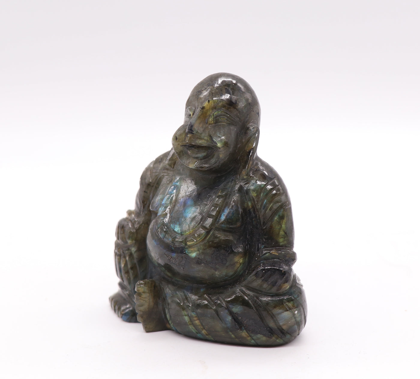 1239 Labradorite Buddha 169g 3in x 2.25in