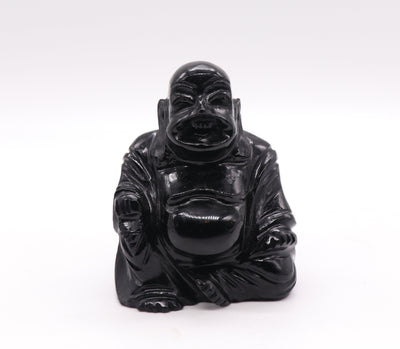1244 Black Obsidian Buddha 201g 3in x 2in