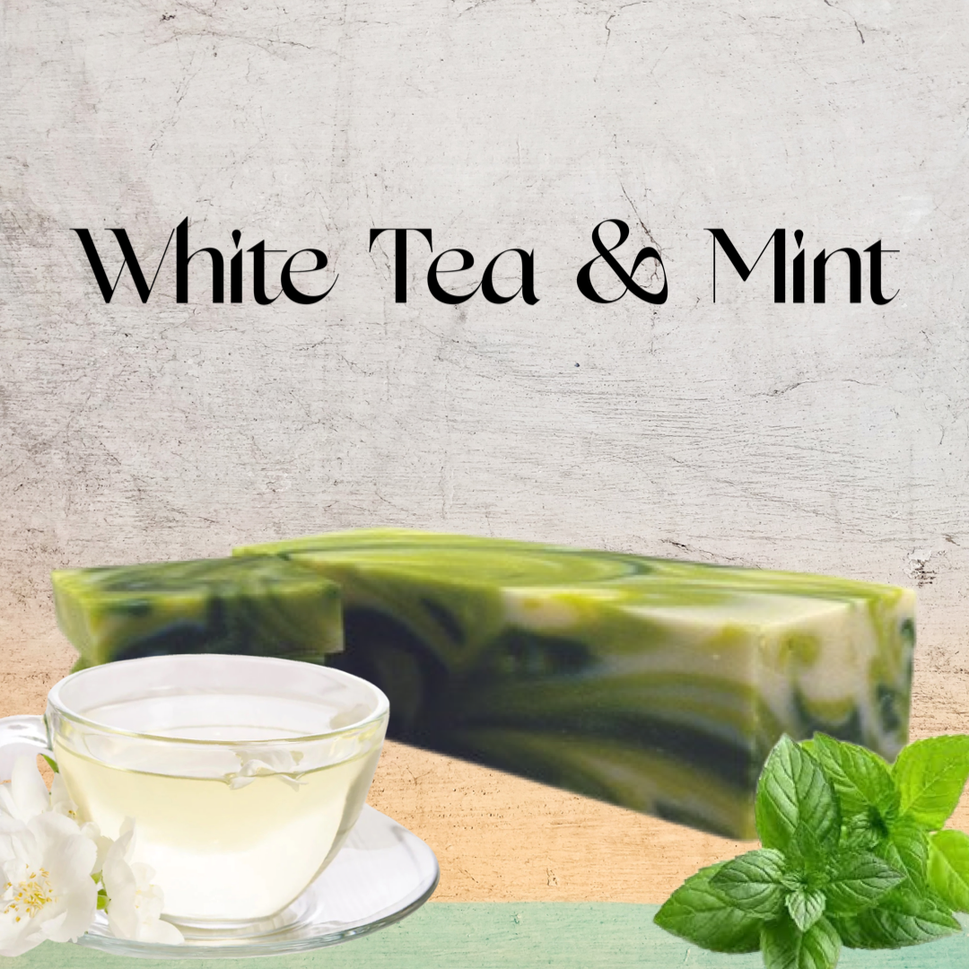 White Tea Mint Cold Process Soap Bar